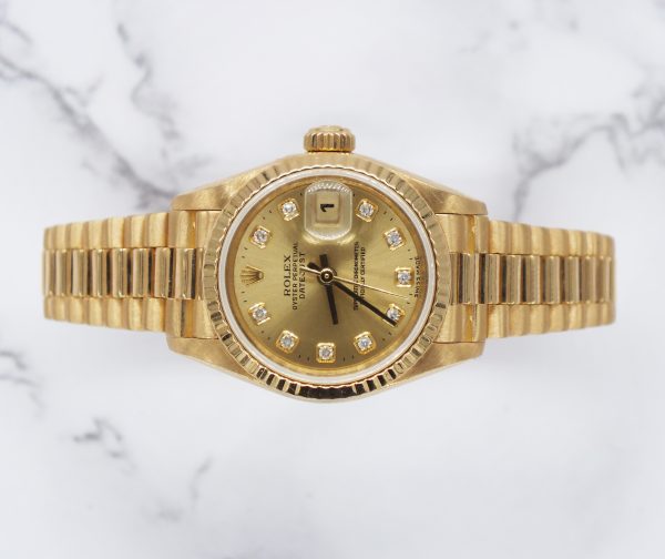 26mm Rolex Datejust with Champagne Diamond Dial - Box and Papers - Image 2