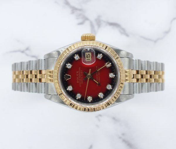 Rolex Datejust 26mm with FACTORY RED Vignette Diamond Dial – BOX & PAPERS - Image 2