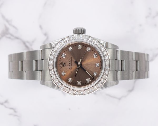 Ladies Rolex 26mm With Copper Diamond Dial and Bezel - Box & Papers - BARGAIN. - Image 2