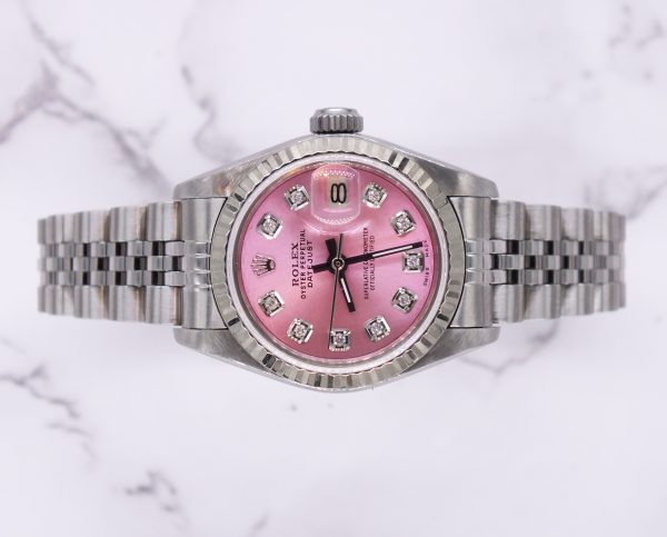 Rolex Datejust 26mm in Steel & 18k White Gold - Pink Diamond Dial – Box & Papers - Image 2