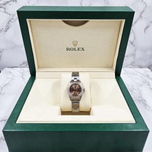 Ladies 26mm Rolex Oyster Perpetual with Diamond Dial - Boxed