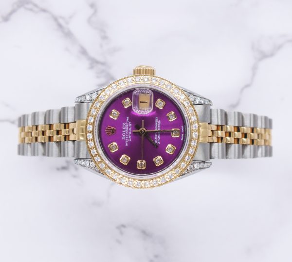 Ladies Rolex Datejust 'Fully Loaded' Purple Diamond Dial, Bezel & Shoulders. - Image 2