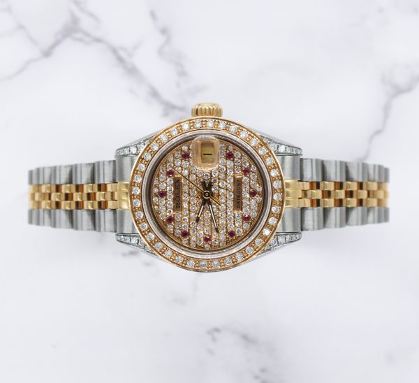 Ladies Rolex Datejust Fully Loaded with PAVE Diamond Dial, Bezel & Shoulders. - Image 2