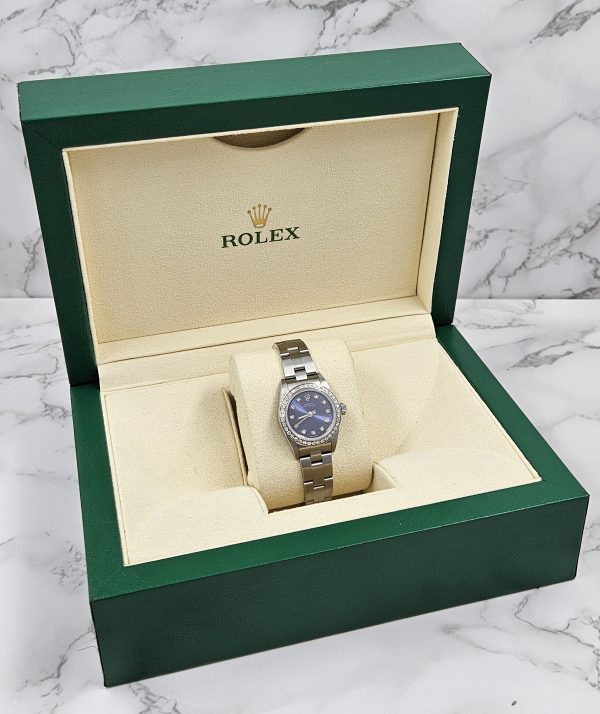 Ladies Rolex 26mm With Blue Diamond Dial and Bezel - Box & Papers. - Image 8