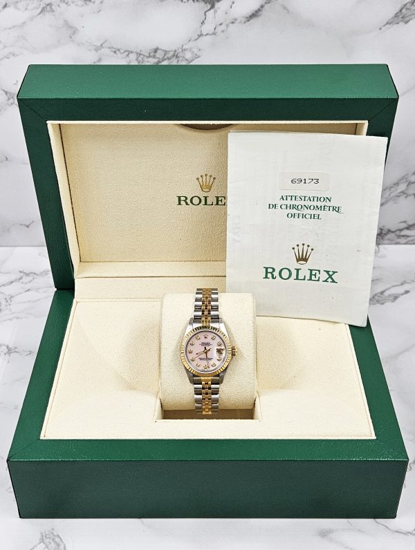 Ladies Rolex Datejust with Pink MOP Diamond Dial – BOX & PAPERS - Image 7