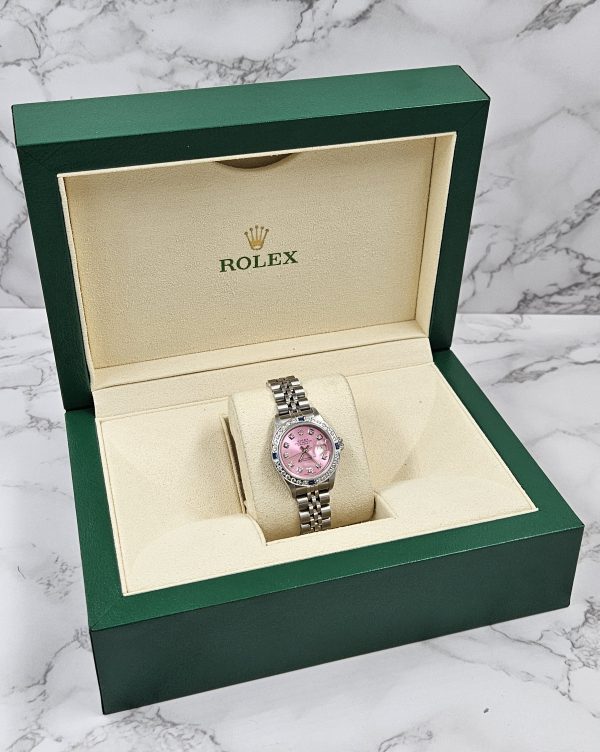 Ladies Stainless Steel Rolex Datejust Pink Diamond Dial & Bezel - Box & Papers. - Image 6