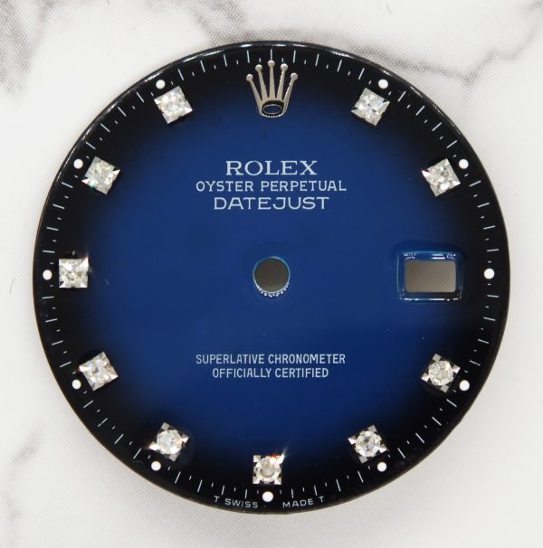 Genst Rolex Datejust 36mm Factory Blue Vignette Diamond Dial