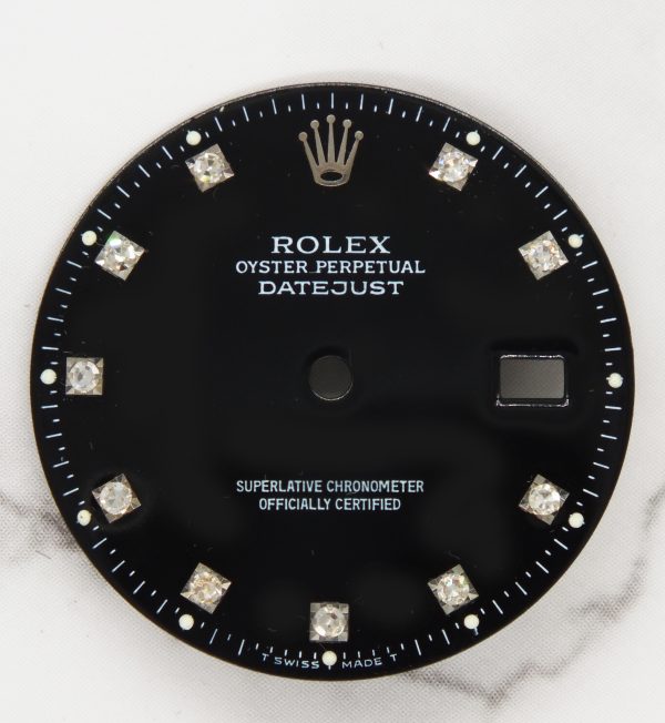 Gents Rolex Datejust 36mm Factory Black Diamond Dial