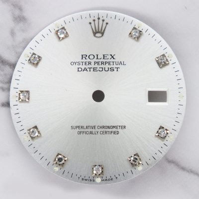 Gents Rolex Datejust 36mm Factory Silver Diamond Dial