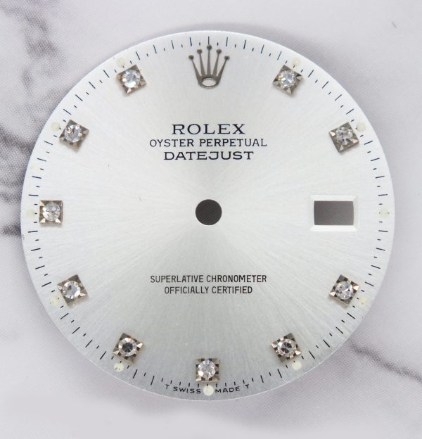 Gents Rolex Datejust 36mm Factory Silver Diamond Dial
