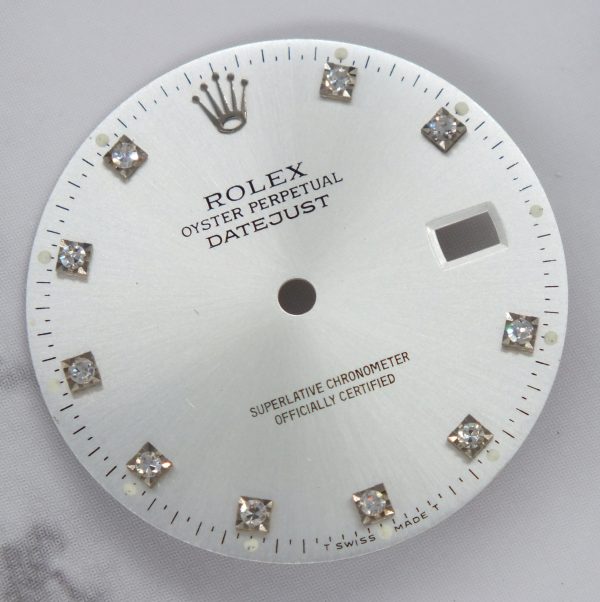Gents Rolex Datejust 36mm Factory Silver Diamond Dial - Image 2