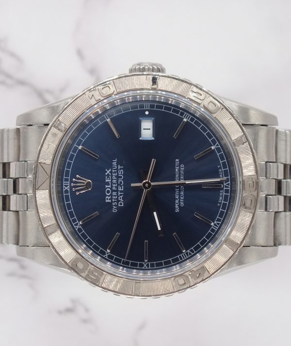 Gents Stainless Steel Rolex Datejust 'Turn-o-Graph' with Beautiful Blue Dial. - Image 3