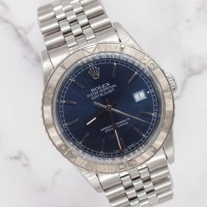 Gents Stainless Steel Rolex Datejust 'Turn-o-Graph' with Beautiful Blue Dial.
