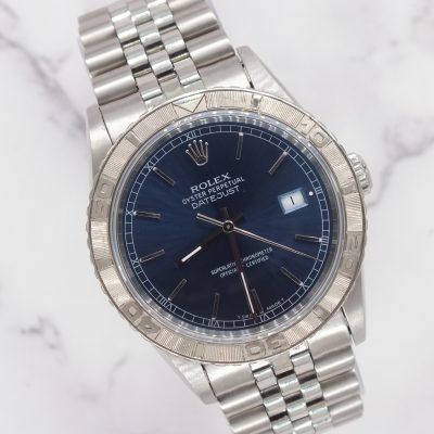 Gents Stainless Steel Rolex Datejust 'Turn-o-Graph' with Beautiful Blue Dial.