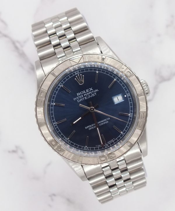 Gents Stainless Steel Rolex Datejust 'Turn-o-Graph' with Beautiful Blue Dial.