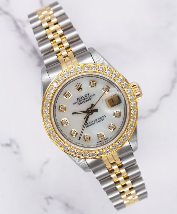 Ladies Rolex Datejust White MOP Diamond Dial & Bezel - Box and Papers - MINT.