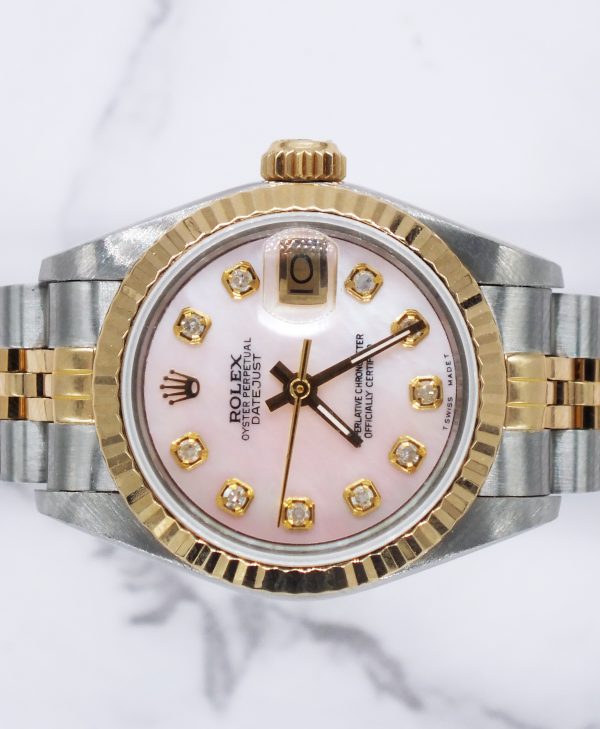 Ladies Rolex Datejust with Pink MOP Diamond Dial – BOX & PAPERS - Image 3