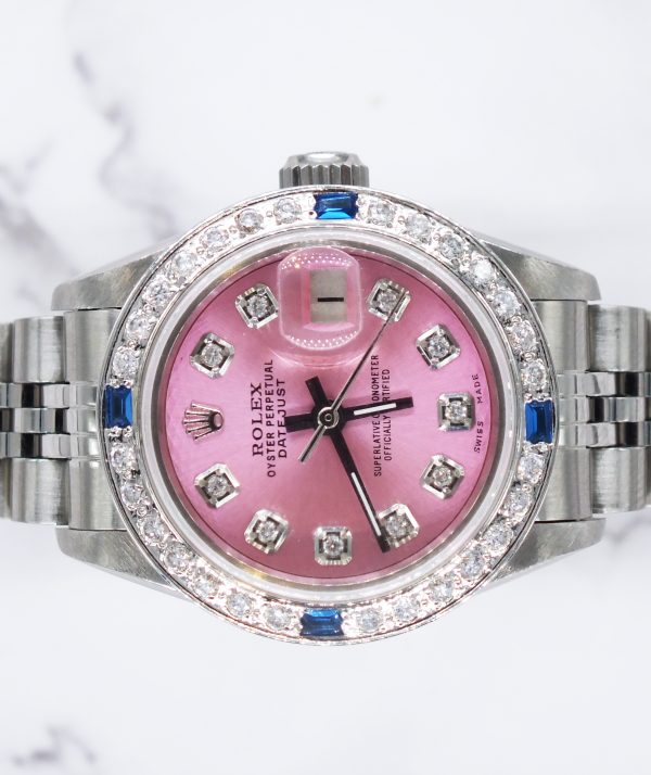 Ladies Stainless Steel Rolex Datejust Pink Diamond Dial & Bezel - Box & Papers. - Image 3