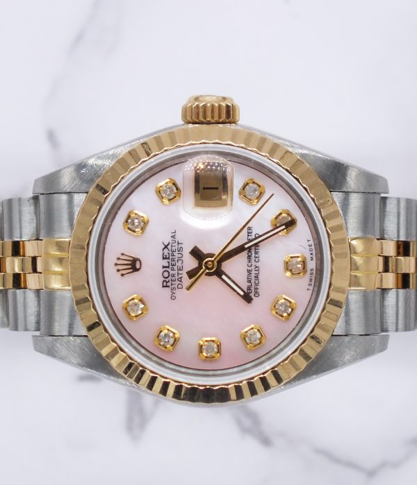 Stunning Ladies Rolex Datejust with Pink MOP Diamond Dial – BOX & PAPERS - Image 3