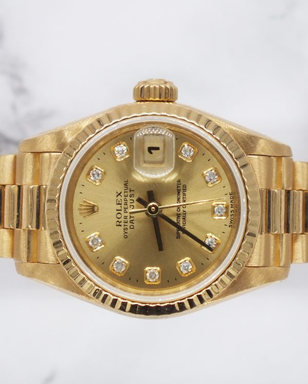 26mm Rolex Datejust with Champagne Diamond Dial - Box and Papers - Image 3