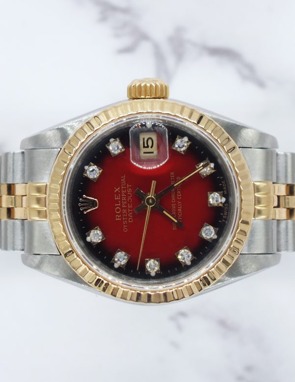 Rolex Datejust 26mm with FACTORY RED Vignette Diamond Dial – BOX & PAPERS - Image 3