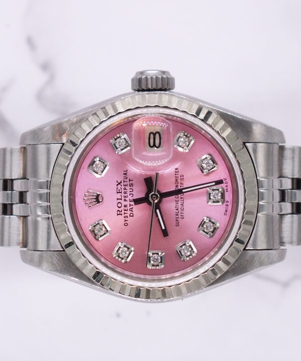 Rolex Datejust 26mm in Steel & 18k White Gold - Pink Diamond Dial – Box & Papers - Image 3