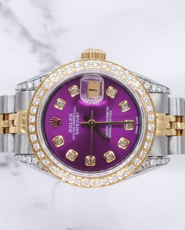 Ladies Rolex Datejust 'Fully Loaded' Purple Diamond Dial, Bezel & Shoulders. - Image 3
