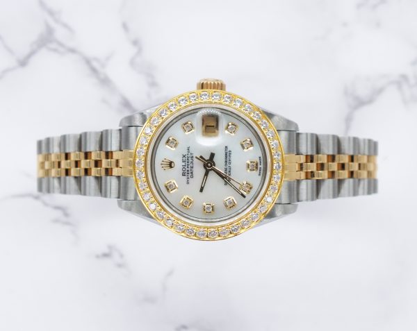Ladies Rolex Datejust White MOP Diamond Dial & Bezel - Box and Papers - MINT. - Image 2