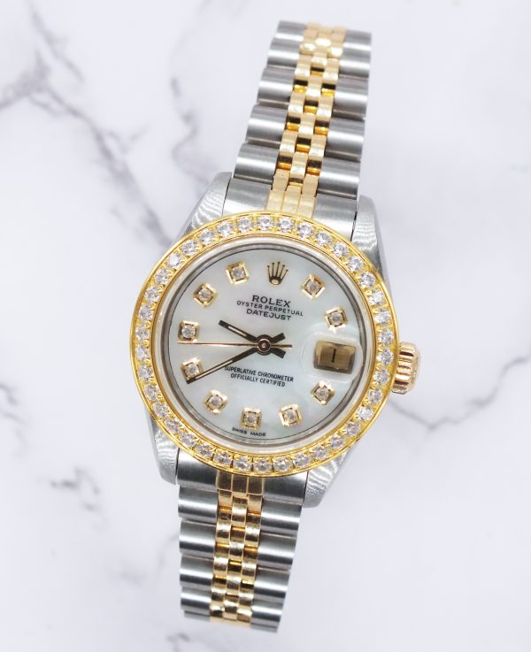 Ladies Rolex Datejust White MOP Diamond Dial & Bezel - Box and Papers - MINT. - Image 4