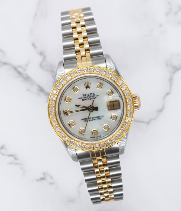 Ladies Rolex Datejust White MOP Diamond Dial & Bezel - Box and Papers - MINT. - Image 5