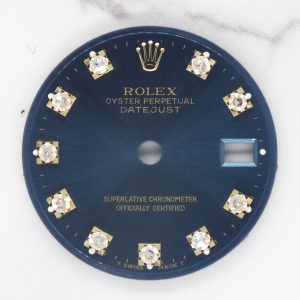 Ladies Rolex Datejust 26mm Factory Blue Diamond Dial