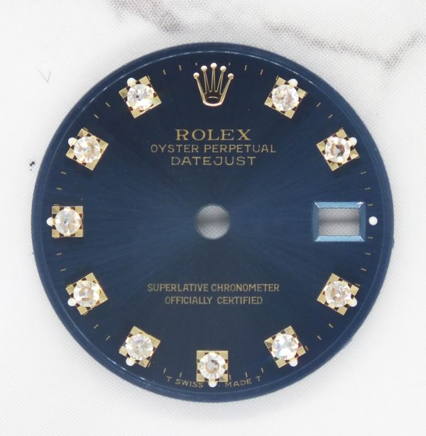 Ladies Rolex Datejust 26mm Factory Blue Diamond Dial