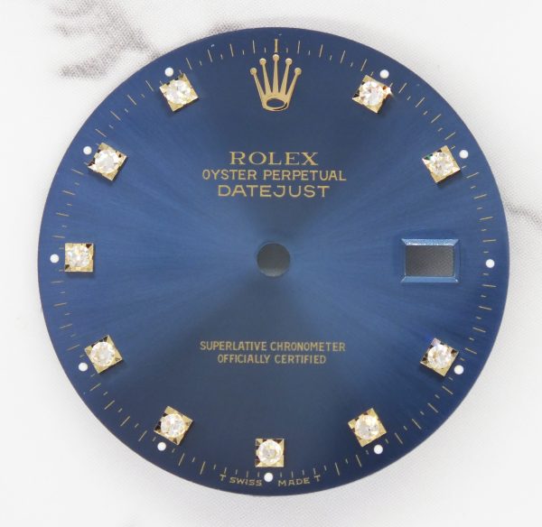 Gents Rolex Datejust 36mm Factory Blue Diamond Dial
