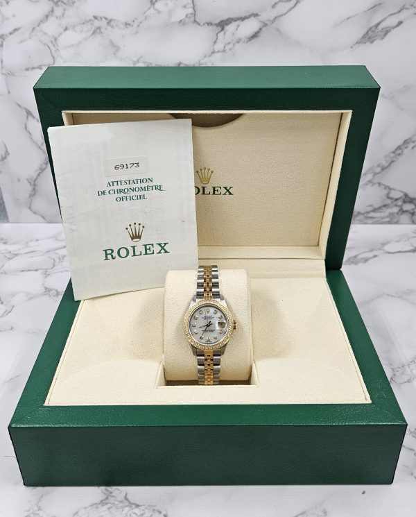 Ladies Rolex Datejust White MOP Diamond Dial & Bezel - Box and Papers - MINT. - Image 6