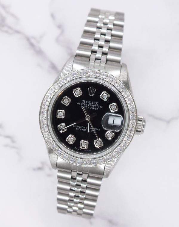 Ladies Rolex Datejust in Steel & White Gold with Diamond Dial, Bezel & Shoulders - Image 4