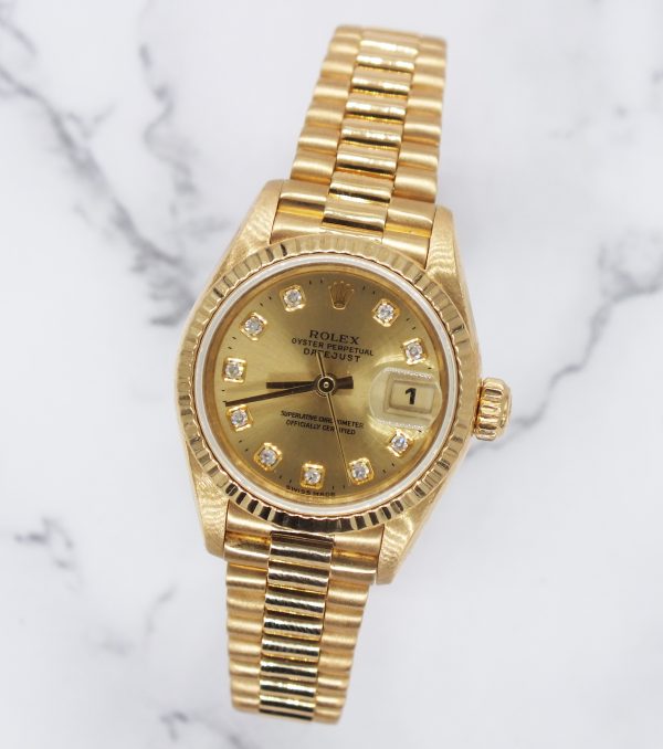 26mm Rolex Datejust with Champagne Diamond Dial - Box and Papers - Image 4