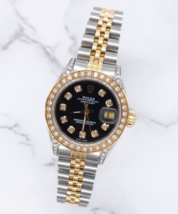 Rolex Datejust 26mm 'Fully Loaded' with Black Diamond Dial, Bezel & Shoulders. - Image 4