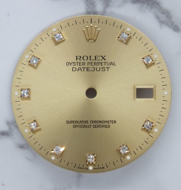 Gents 36mm Datejust Factory Champagne Diamond Dial