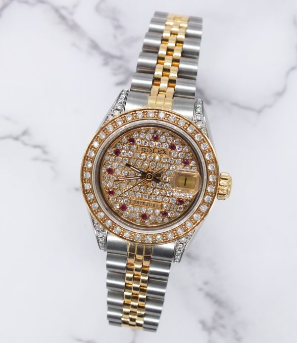 Ladies Rolex Datejust Fully Loaded with PAVE Diamond Dial, Bezel & Shoulders. - Image 4