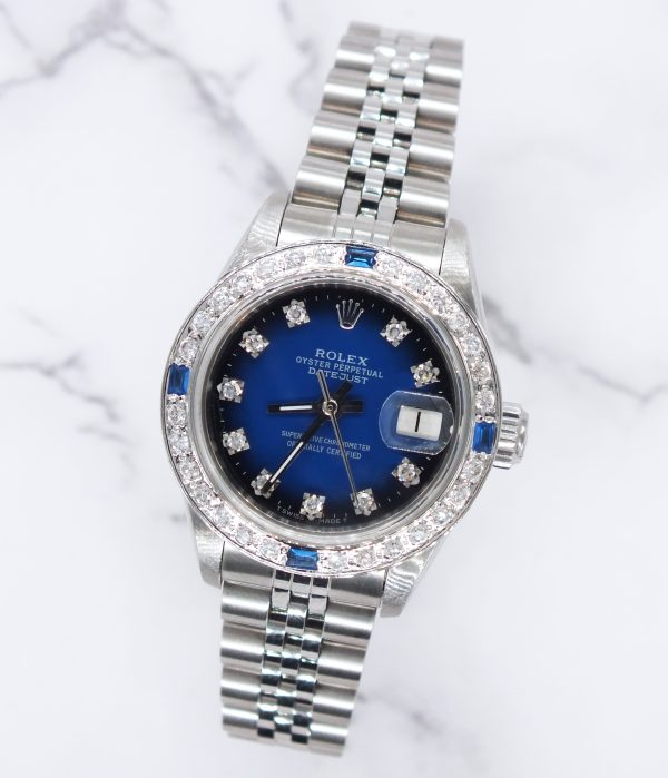 Ladies Stainless Steel Rolex Datejust With Factory Diamond Dial & Bezel - Box & Papers - Image 4