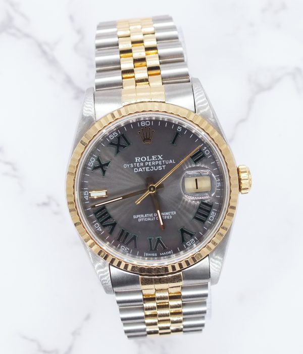 Men's Steel & 18ct Gold Rolex Datejust with Wimbledon Dial - Box and Papers. - Image 5