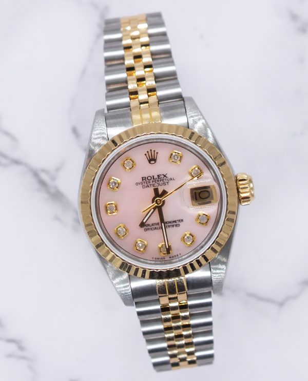 Ladies Rolex Datejust with Pink MOP Diamond Dial – BOX & PAPERS - Image 5