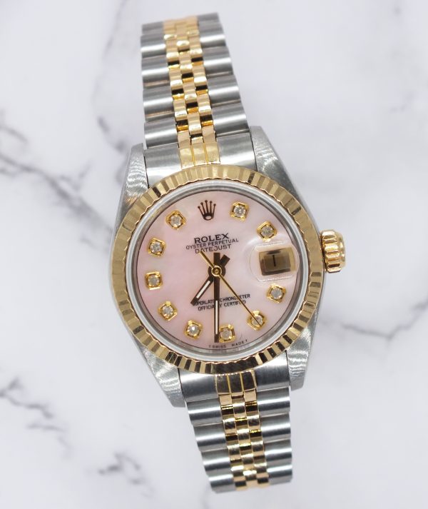 Stunning Ladies Rolex Datejust with Pink MOP Diamond Dial – BOX & PAPERS - Image 5