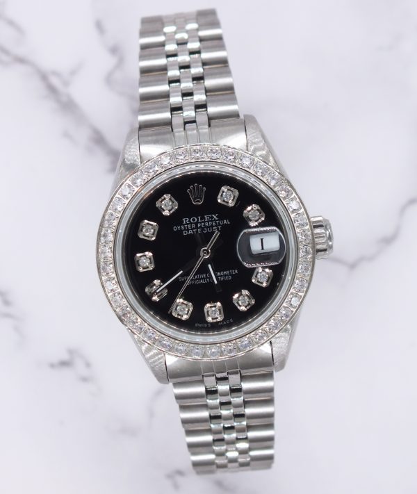 Ladies Rolex Datejust in Steel & White Gold with Diamond Dial, Bezel & Shoulders - Image 5