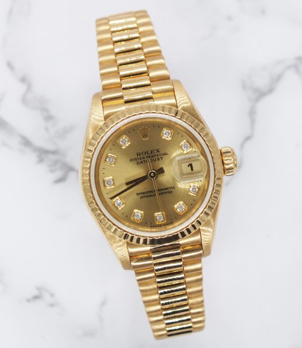 26mm Rolex Datejust with Champagne Diamond Dial - Box and Papers - Image 5