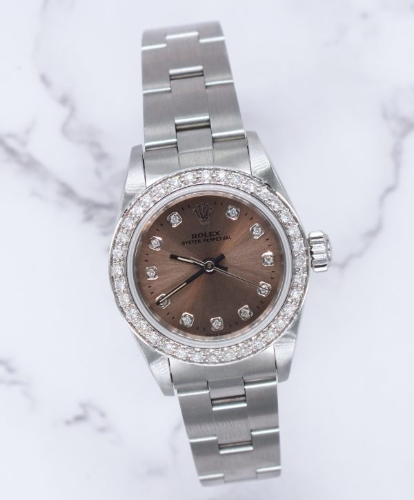 Ladies Rolex 26mm With Copper Diamond Dial and Bezel - Box & Papers - BARGAIN. - Image 5