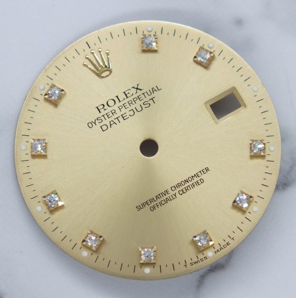 Gents 36mm Datejust Factory Champagne Diamond Dial - Image 2
