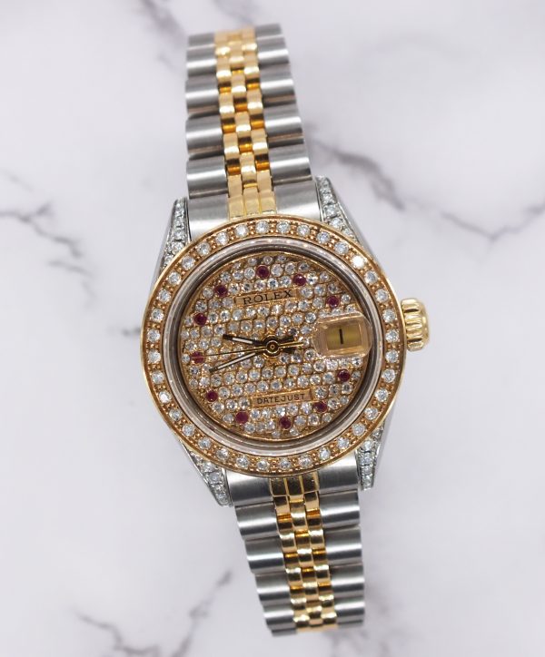 Ladies Rolex Datejust Fully Loaded with PAVE Diamond Dial, Bezel & Shoulders. - Image 5