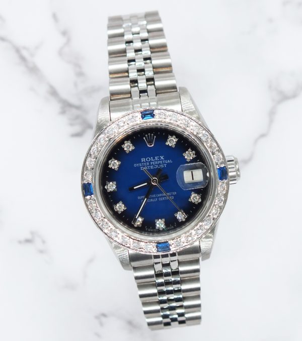 Ladies Stainless Steel Rolex Datejust With Factory Diamond Dial & Bezel - Box & Papers - Image 5