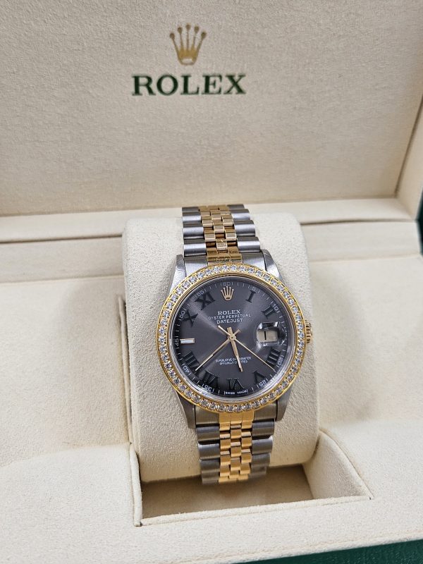 Gents Steel & 18ct Gold Rolex Datejust with Wimbledon Dial & Diamond Bezel. - Image 6